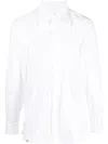 Charles Jeffrey Loverboy Smocking Stitch Long-sleeve Shirt In 白色
