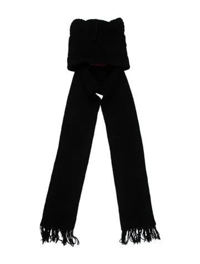 Pre-owned Charles Jeffrey Loverboy Solid Wool Beanie In Black