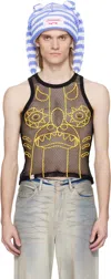 Charles Jeffrey Loverboy Graphic Net Top In Blk
