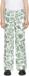 Charles Jeffrey Loverboy Ssense Exclusive Kids Green Trousers In Medallion