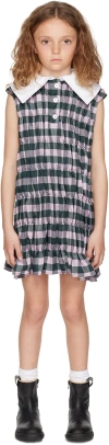 Charles Jeffrey Loverboy Ssense Exclusive Kids Purple & Navy Dress In Gingham Printed Chec