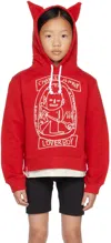 Charles Jeffrey Loverboy Ssense Exclusive Kids Red Lost Boys Hoodie In Red