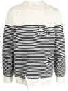 Charles Jeffrey Loverboy Striped Crew-neck Jumper In White