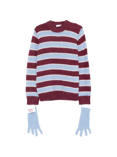 Charles Jeffrey Loverboy Striped Gloves Sweater In Multi