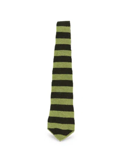 Charles Jeffrey Loverboy Striped Knitted Tie In Green