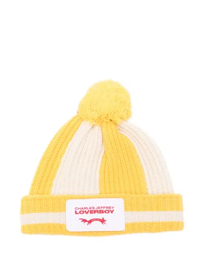 Charles Jeffrey Loverboy Striped Pompom Beanie Hat In Pattern