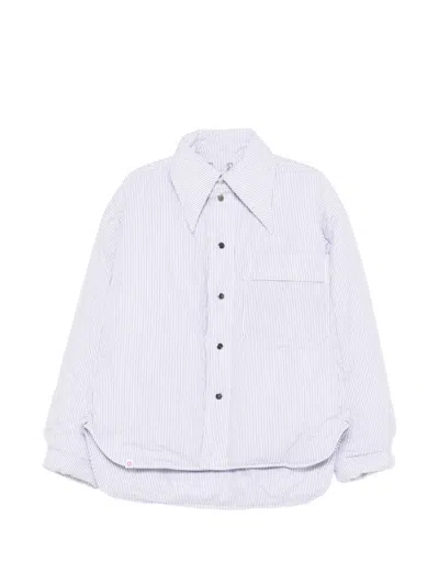 Charles Jeffrey Loverboy Striped Puffer Jacket In White