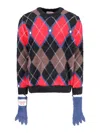 Charles Jeffrey Loverboy Fluffy Gloves Sweater In Multicolor Nylon Diamond Pattern In Multicolour