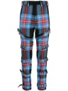 Charles Jeffrey Loverboy Blue Pin-buckle Trousers In Blue