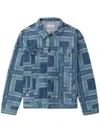 Charles Jeffrey Loverboy Tartan Check-print Denim Jacket In Blue