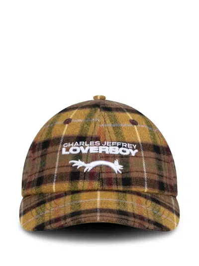 Charles Jeffrey Loverboy Tartan Logo Cap In Brown
