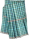 Charles Jeffrey Loverboy Tartan-print Mini Kilt In Blau