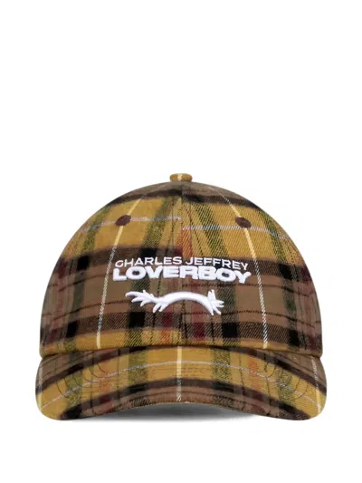 Charles Jeffrey Loverboy Tartan-check Logo-embroidered Cap In Green