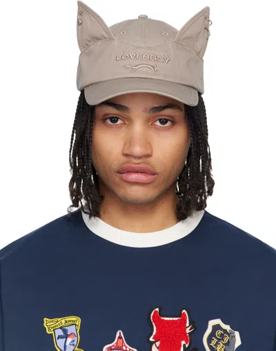 Charles Jeffrey Loverboy Taupe Pierced Ears Cap In Sand