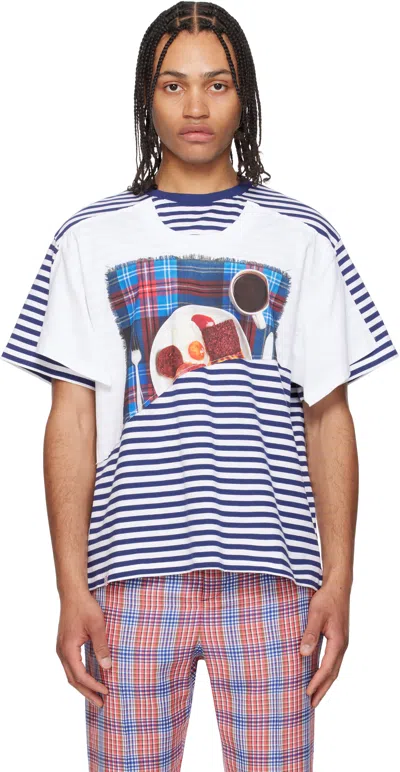 Charles Jeffrey Loverboy Cotton T Shirts In Blue Stripe