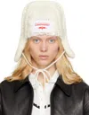 Charles Jeffrey Loverboy White Chunky Aviator Beanie In Ecru