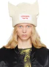 Charles Jeffrey Loverboy White Chunky Ears Beanie In Ecru
