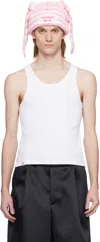 Charles Jeffrey Loverboy Mens Brand-embroidered Ribbed Cotton Tank Top White In White