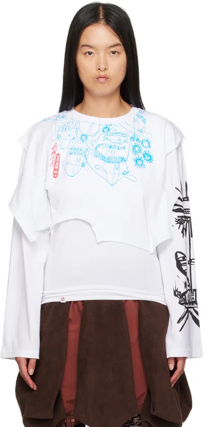 Charles Jeffrey Loverboy White Long Sleeve Double T-shirt