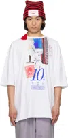 Charles Jeffrey Loverboy White Oversized '10' Year T-shirt In Blue Perfume Graphic