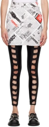 Charles Jeffrey Loverboy White Printed Denim Miniskirt In Rgb Newspaper