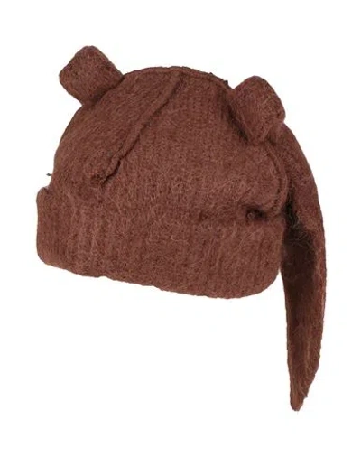 Charles Jeffrey Loverboy Woman Hat Chocolate Brown Size Onesize Alpaca Wool, Viscose, Polyester, Pol