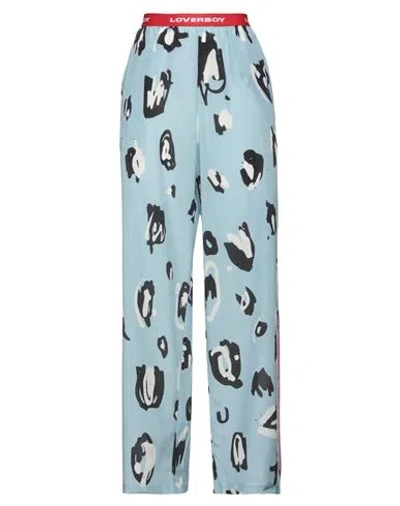Charles Jeffrey Loverboy Woman Pants Sky Blue Size L Silk, Cotton