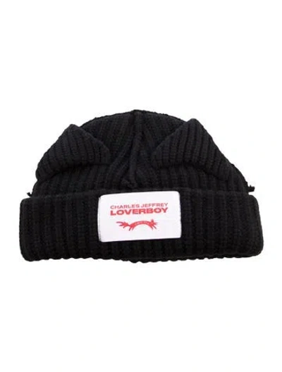 Pre-owned Charles Jeffrey Loverboy Wool Face Beanie  W/tags In Black