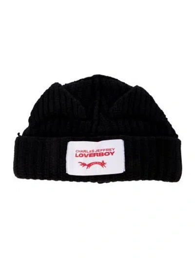 Pre-owned Charles Jeffrey Loverboy Wool Knit Beanie W/tags In Black