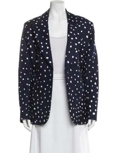 Pre-owned Charles Jeffrey Loverboy Wool Polka Dot Print Jacket In Blue