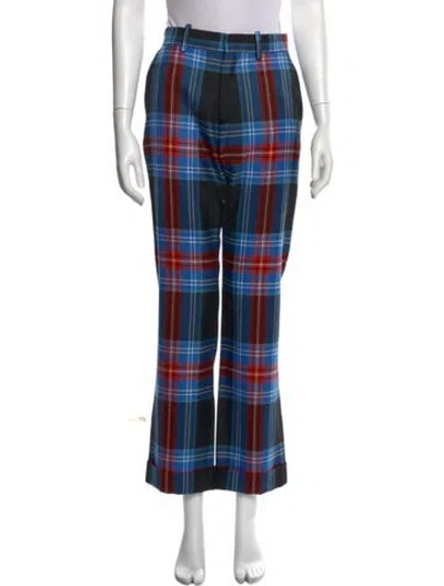 Pre-owned Charles Jeffrey Loverboy Wool Straight Leg Pants In Blue