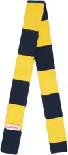 Charles Jeffrey Loverboy Yellow & Navy Stripe Skinny Scarf In Yellow