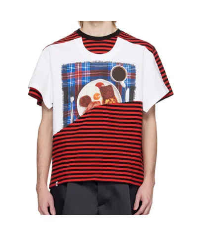 Charles Jeffrrey Loverboy Auld Hag Edition Double T-shirt In Red/black Stripes