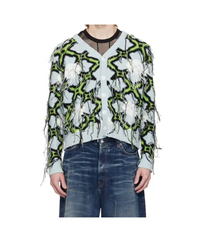 Charles Jeffrrey Loverboy Blue Guddle Cardigan In Multicolor