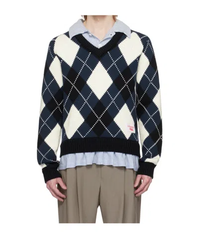 Charles Jeffrrey Loverboy Blue Smart Sweater In Black