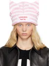 Charles Jeffrrey Loverboy Chunky Ears Beanie In Pink/white