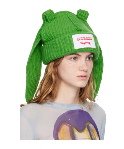 Charles Jeffrrey Loverboy Chunky Rabbit Beanie In Green
