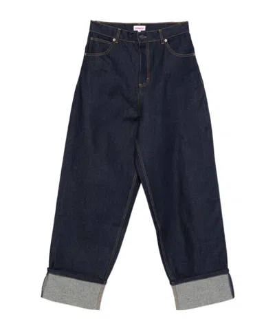 Charles Jeffrrey Loverboy Cuffed Jeans In Blue