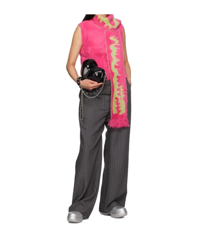 Charles Jeffrrey Loverboy Fluffy Scarf Vest In Black