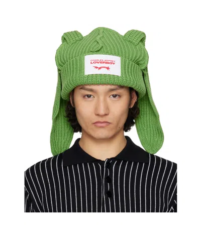 Charles Jeffrrey Loverboy Green Chunky Rabbit Beanie