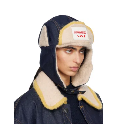 Charles Jeffrrey Loverboy Knit Patch Pilot Hat In Black