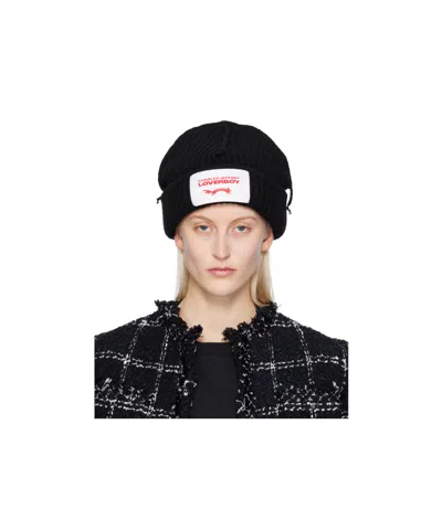 Charles Jeffrrey Loverboy Logo-patch Chunky-knit Beanie In Black