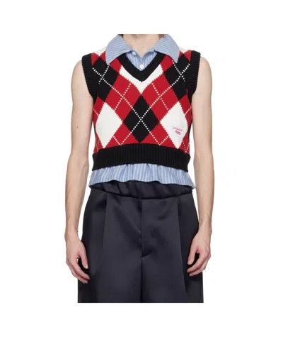 Charles Jeffrrey Loverboy Multicolor Smart Cropped Vest In Black