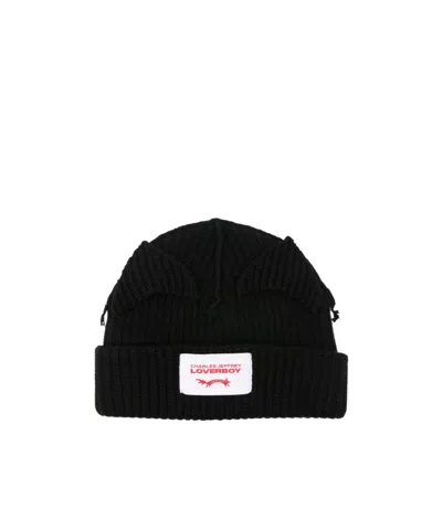 Charles Jeffrrey Loverboy Oversized Beanie With Thick Ears In Black