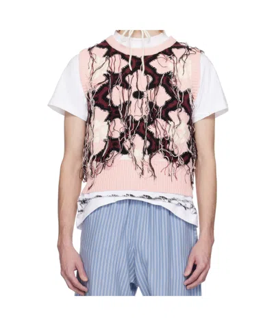 Charles Jeffrrey Loverboy Pink Guddle Vest In Multicolor
