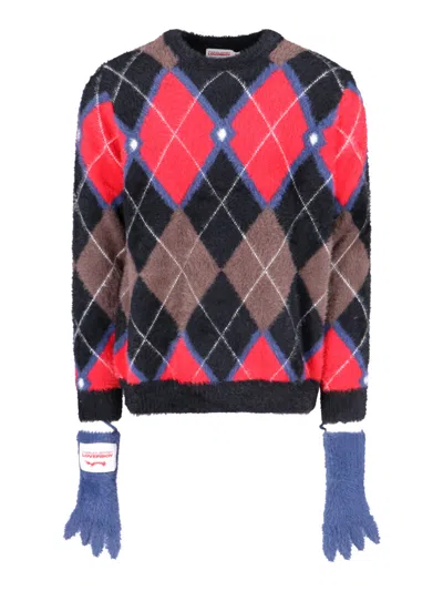 Charles Jeffrrey Loverboy Plush Gloves Sweater In Black