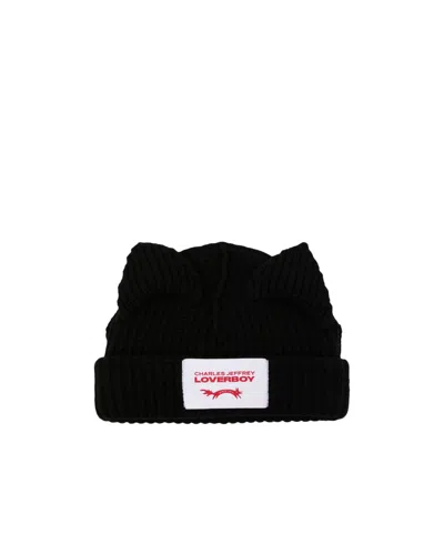 Charles Jeffrrey Loverboy Rib Knitted Wool Hat In Black