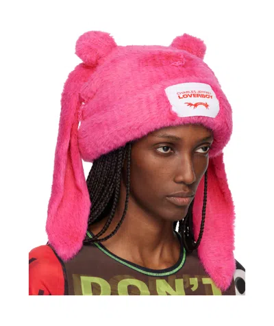 Charles Jeffrrey Loverboy Ribbed Knitted Beanie In Pink