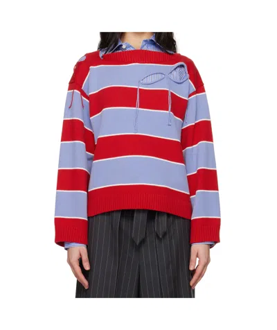 CHARLES JEFFRREY LOVERBOY SLASH STRIPE SWEATER