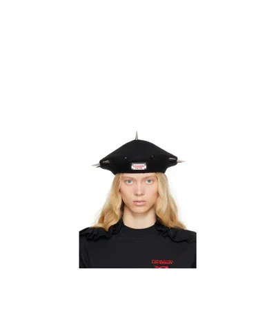 Charles Jeffrrey Loverboy Spiked Beret In Black
